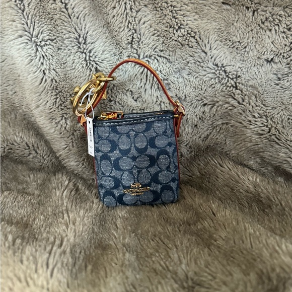 Coach Mini Denim Key Ring/ Purse Charm - Picture 1 of 4